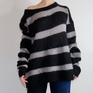 Faith Connexion oversized grey and black stripe sweater